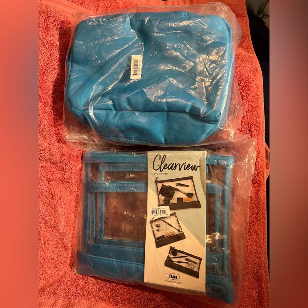 Lug Sky Blue Clearview 3 Pouch Set and Hover Cosmetic Case